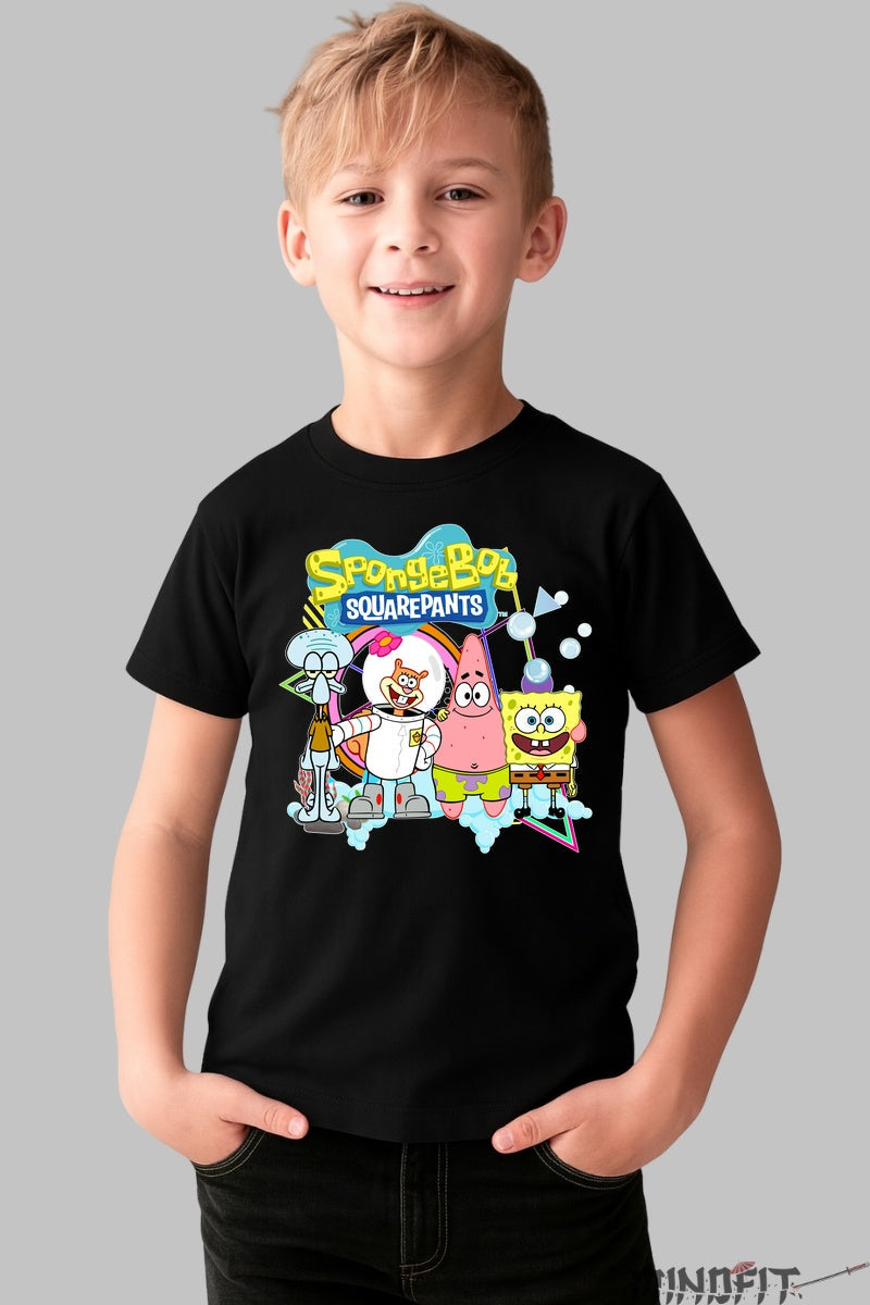 Tricou SpongeBob Gang - Cartoon Network baiat negru