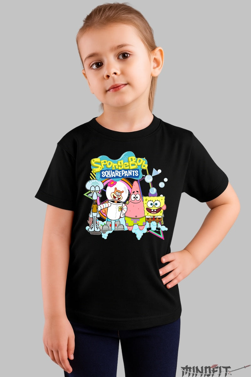 Tricou SpongeBob Gang - Cartoon Network fata negru