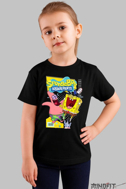Tricou SpongeBob si Patrick - Cartoon Network fata negru