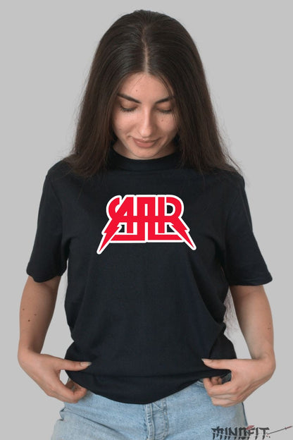 Tricou Streetwear SAHR - Design Red Strike Bold dama negru