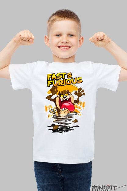 Tricou Taz Tornado Fast & Furious - Looney Tunes baiat alb