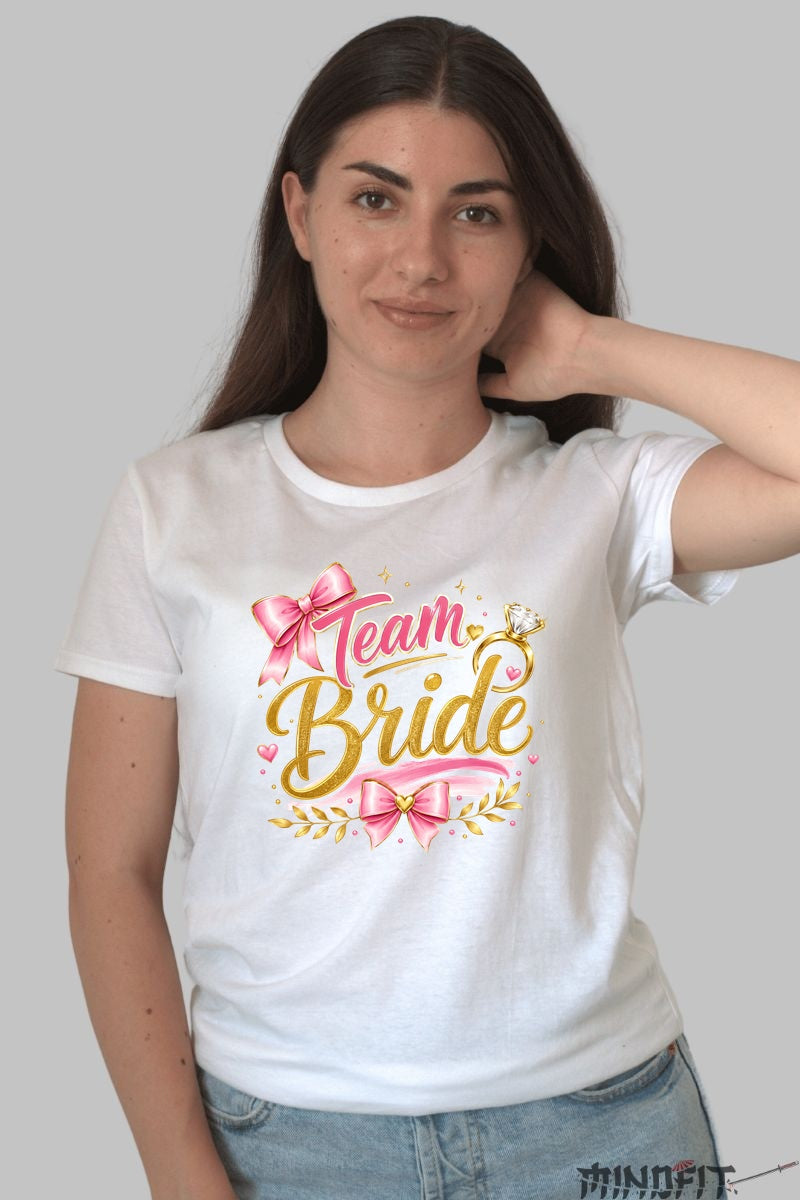 Tricou Team Bride - Eleganta in Centrul Atentiei Dama Alb