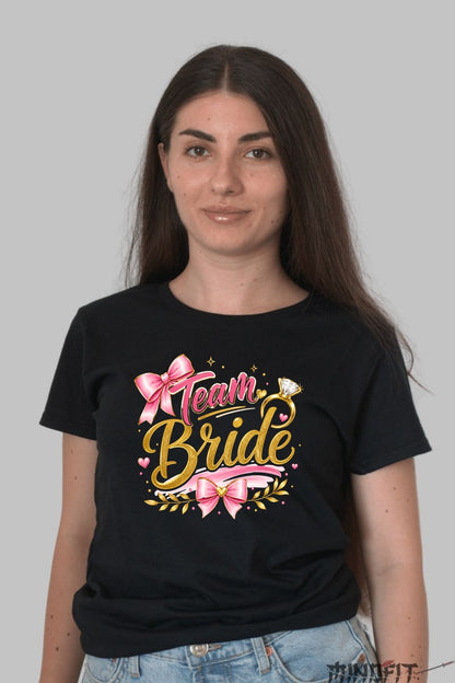 Tricou Team Bride - Eleganta in Centrul Atentiei Dama Negru