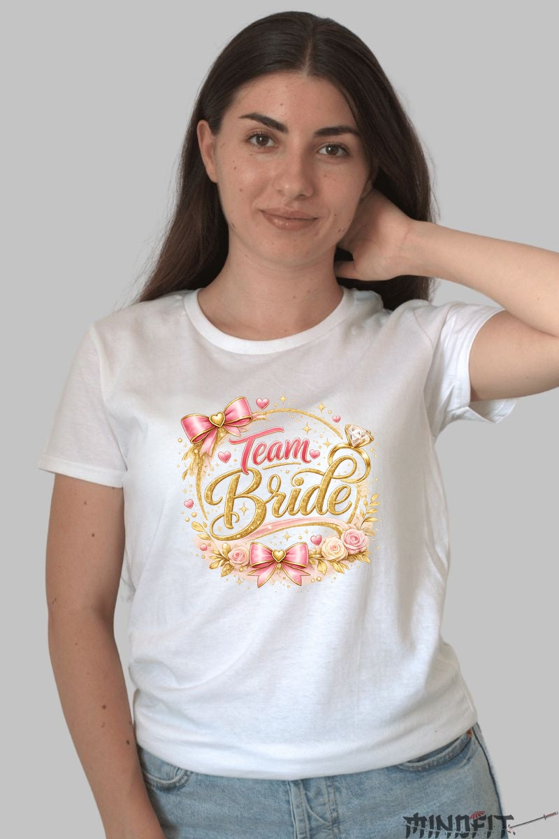 Tricou Team Bride - Eleganta Inainte de Ziua Cea Mare Dama Alb