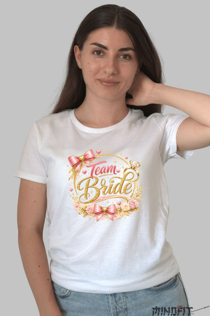 Tricou Team Bride - Eleganta Inainte de Ziua Cea Mare Dama Alb