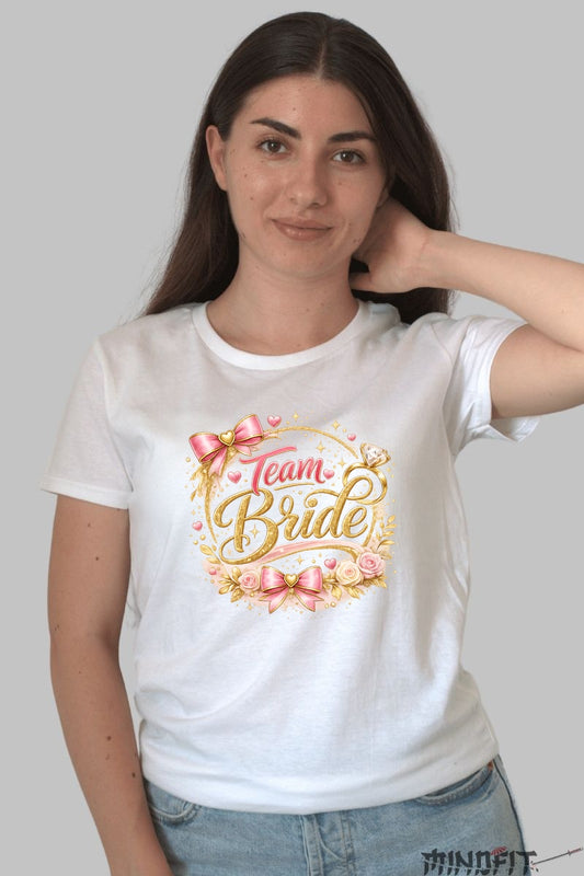 Tricou Team Bride - Eleganta Inainte de Ziua Cea Mare Dama Alb