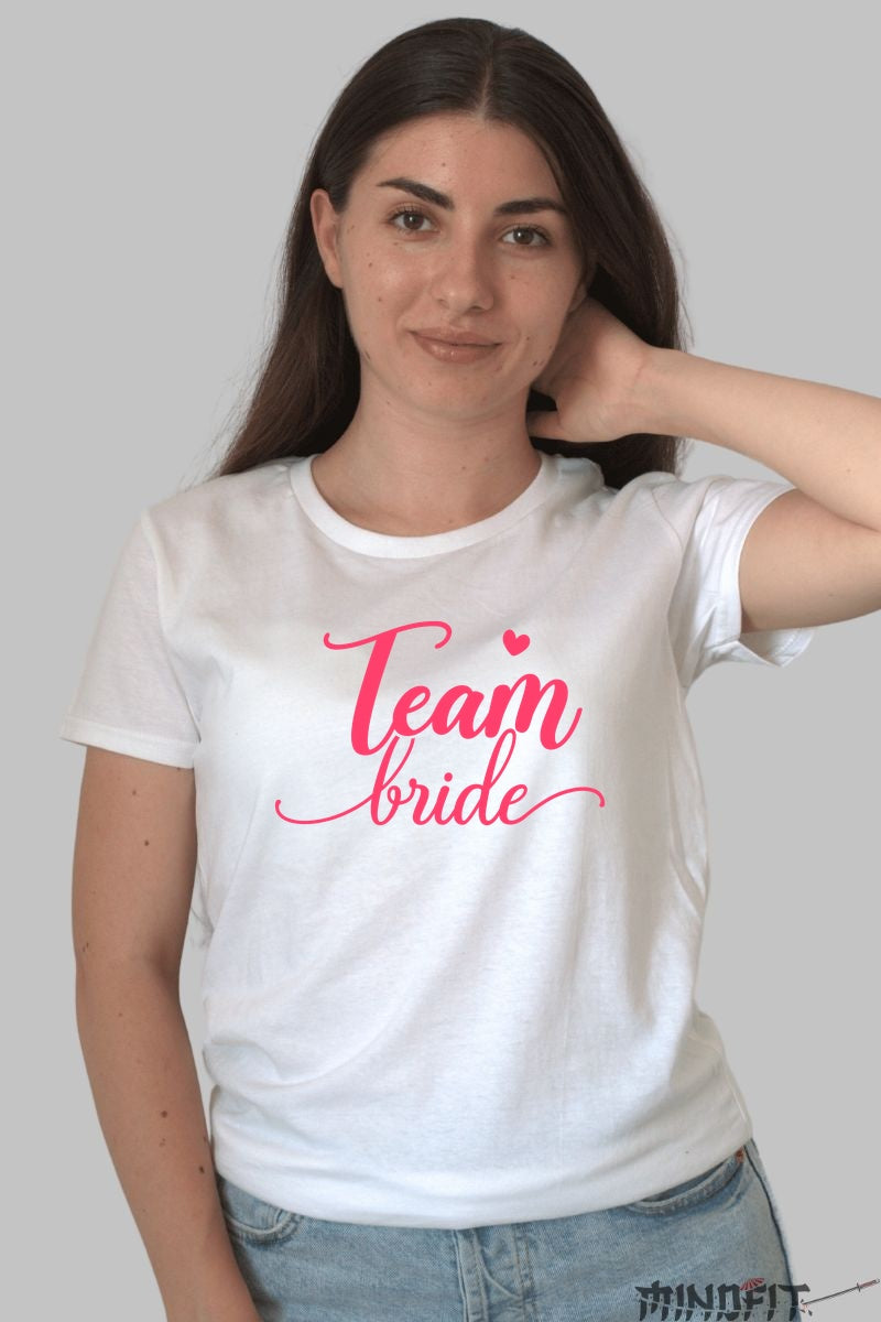 Tricou Team Bride - Eleganta si Coeziune la Evenimente Speciale Dama Alb