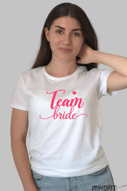 Tricou Team Bride - Eleganta si Coeziune la Evenimente Speciale Dama Alb