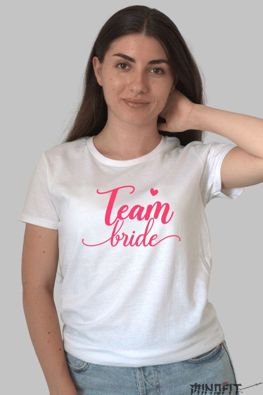 Tricou Team Bride - Eleganta si Coeziune la Evenimente Speciale Dama Alb
