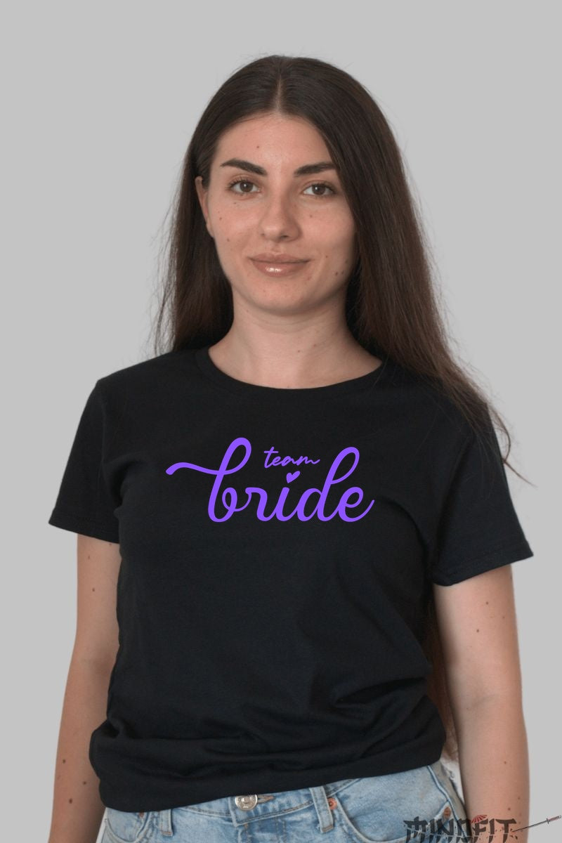 Tricou Team Bride - Eleganta si Stil la Petrecere Dama Negru