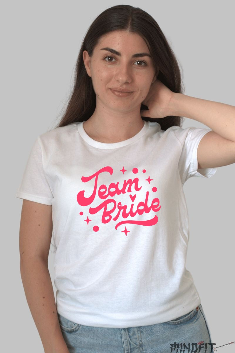 Tricou Team Bride - Intrare stilata in aventura nuntii Dama Alb