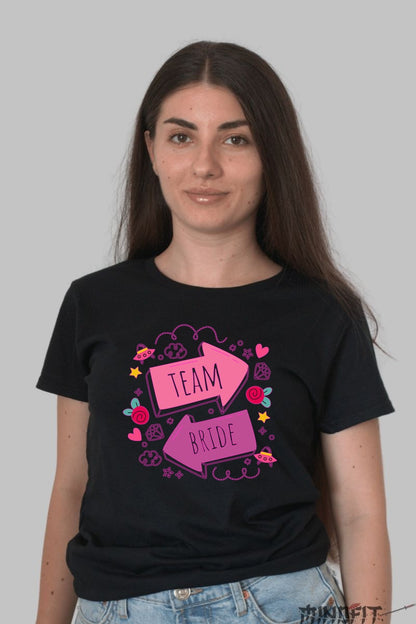Tricou Team Bride - Perfect Pentru Amintiri de Neuitat Dama Negru