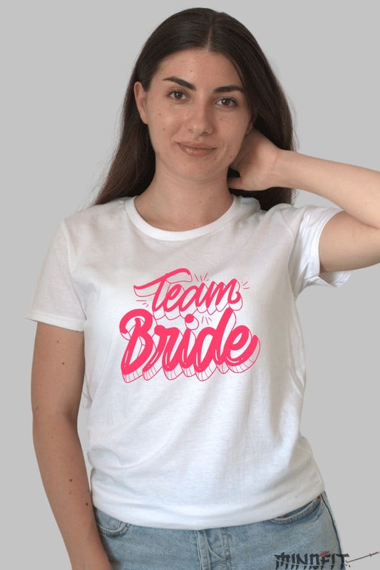 Tricou Team Bride - Pregatit de Aventuri si Amintiri Dama Alb