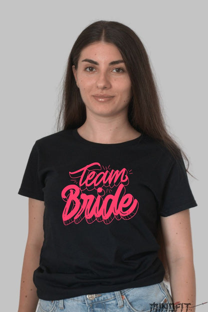 Tricou Team Bride - Pregatit de Aventuri si Amintiri Dama Negru