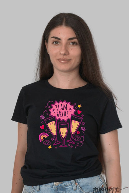 Tricou Team Bride - Pregatit pentru a Sarbatori si a Straluci Dama Negru