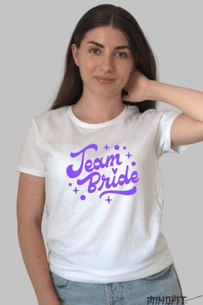 Tricou Team Bride - Pregatiti de Sarbatoare si Entuziasm Dama Alb