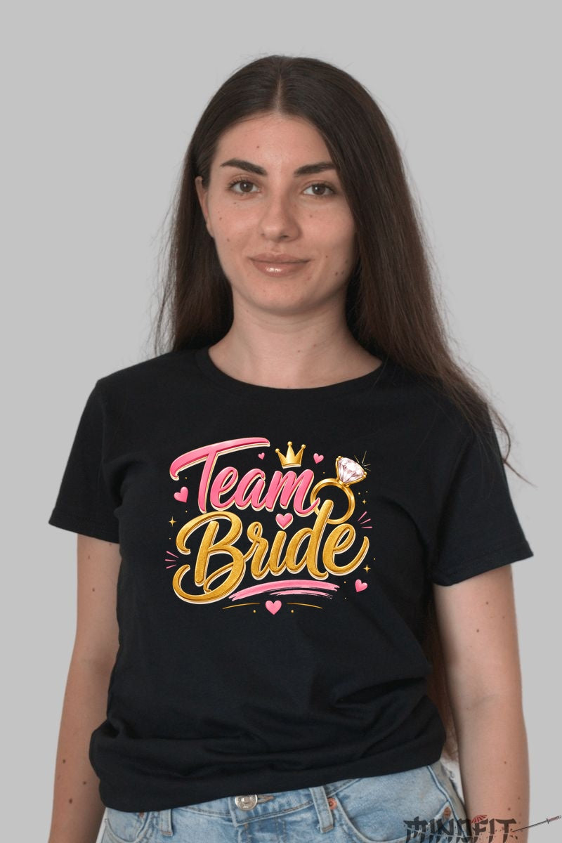 Tricou Team Bride - Stil Si Eleganta La Orice Petrecere Dama Negru