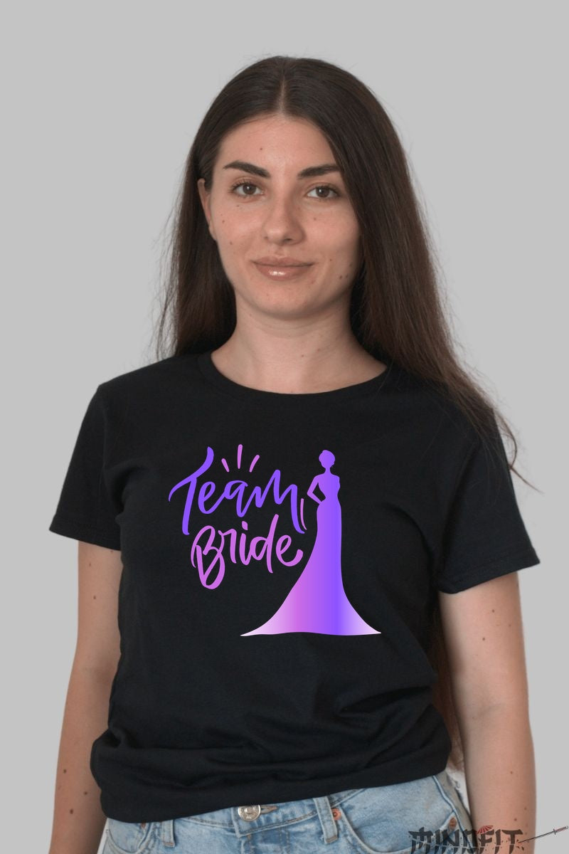 Tricou Team Bride - Stil si Eleganta pentru Echipa Miresei Dama Negru