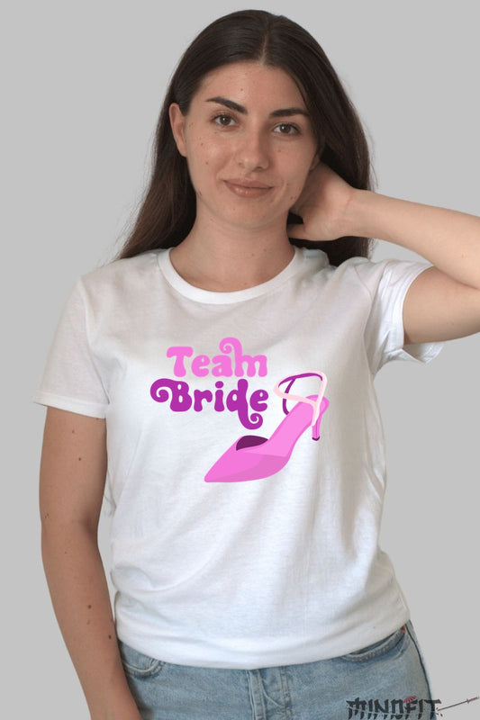 Tricou Team Bride - Stil Si Eleganta Pentru O Noapte De Neuitat Dama Alb