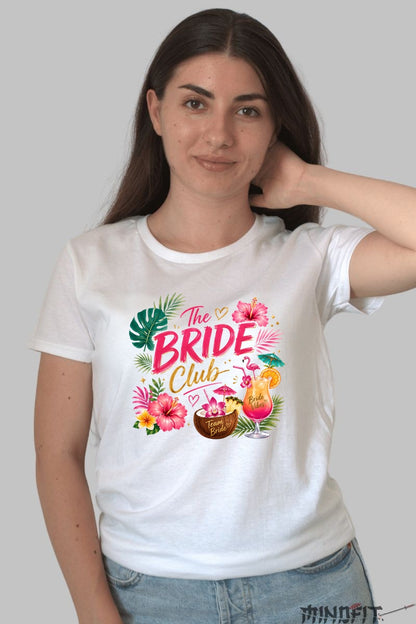 Tricou The Bride Club - Eleganta si Distractie Asigurata Dama Alb