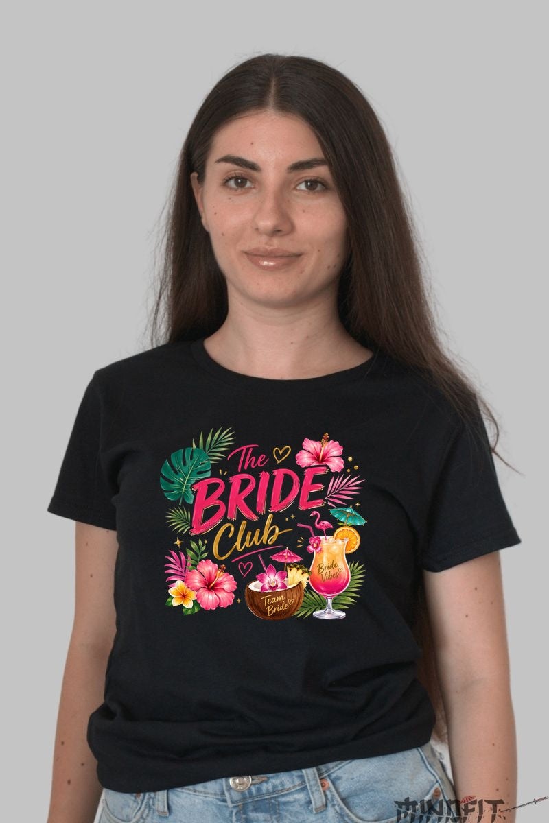 Tricou The Bride Club - Eleganta si Distractie Asigurata Dama Negru