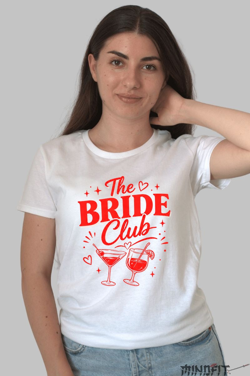 Tricou The Bride Club - Veselie Si Eleganta Pentru Grupul Miresei Dama Alb
