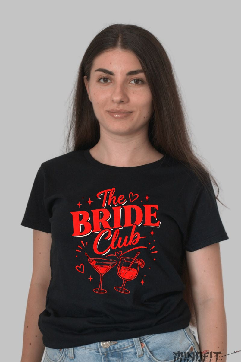 Tricou The Bride Club - Veselie Si Eleganta Pentru Grupul Miresei Dama Negru