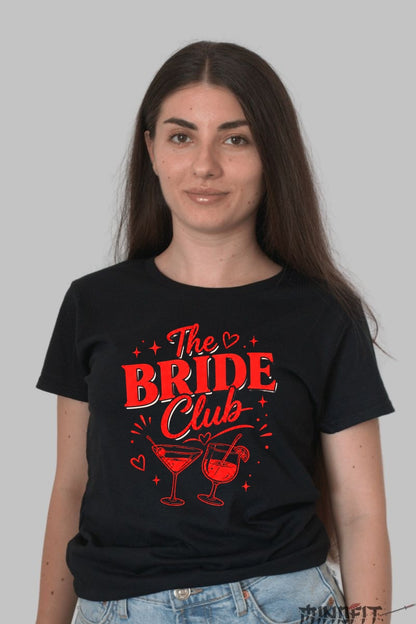 Tricou The Bride Club - Veselie Si Eleganta Pentru Grupul Miresei Dama Negru