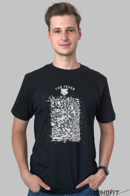 Tricou The Fever - Energie Punk in Alb si Negru barbat negru
