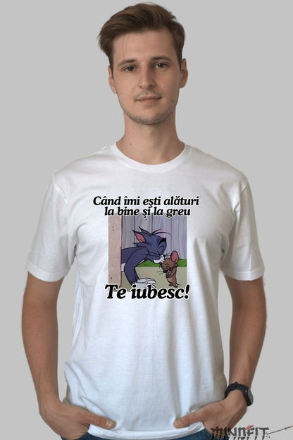 Tricou Tom Si Jerry Cand imi esti alaturi la bine si la greu barbat alb
