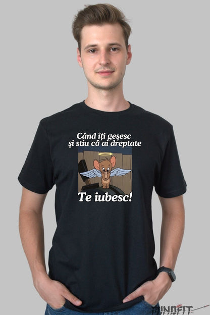 Tricou Tom Si Jerry Cand iti gresesc si stiu ca ai dreptate barbat negru