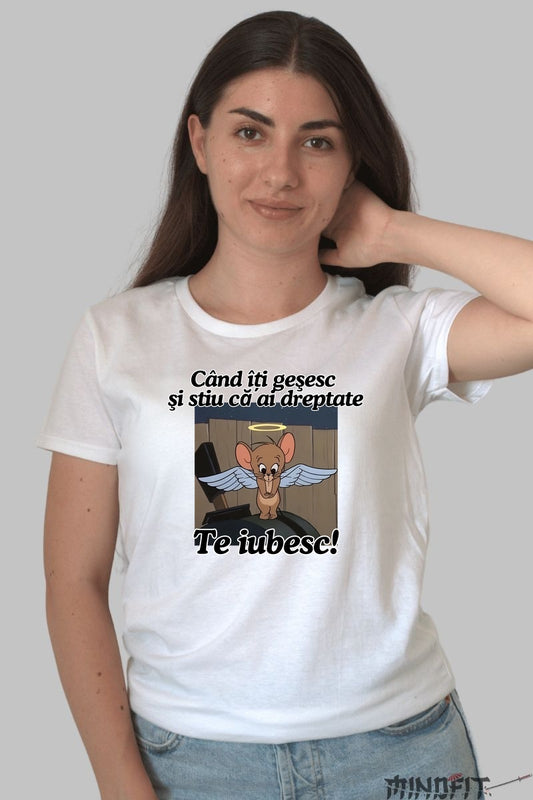 Tricou Tom Si Jerry Cand iti gresesc si stiu ca ai dreptate dama alb