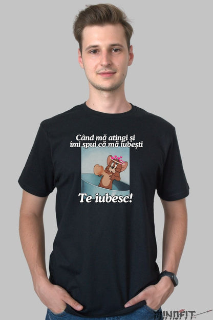 Tricou Tom Si Jerry Cand ma atingi si imi spui ca ma iubesti barbat negru
