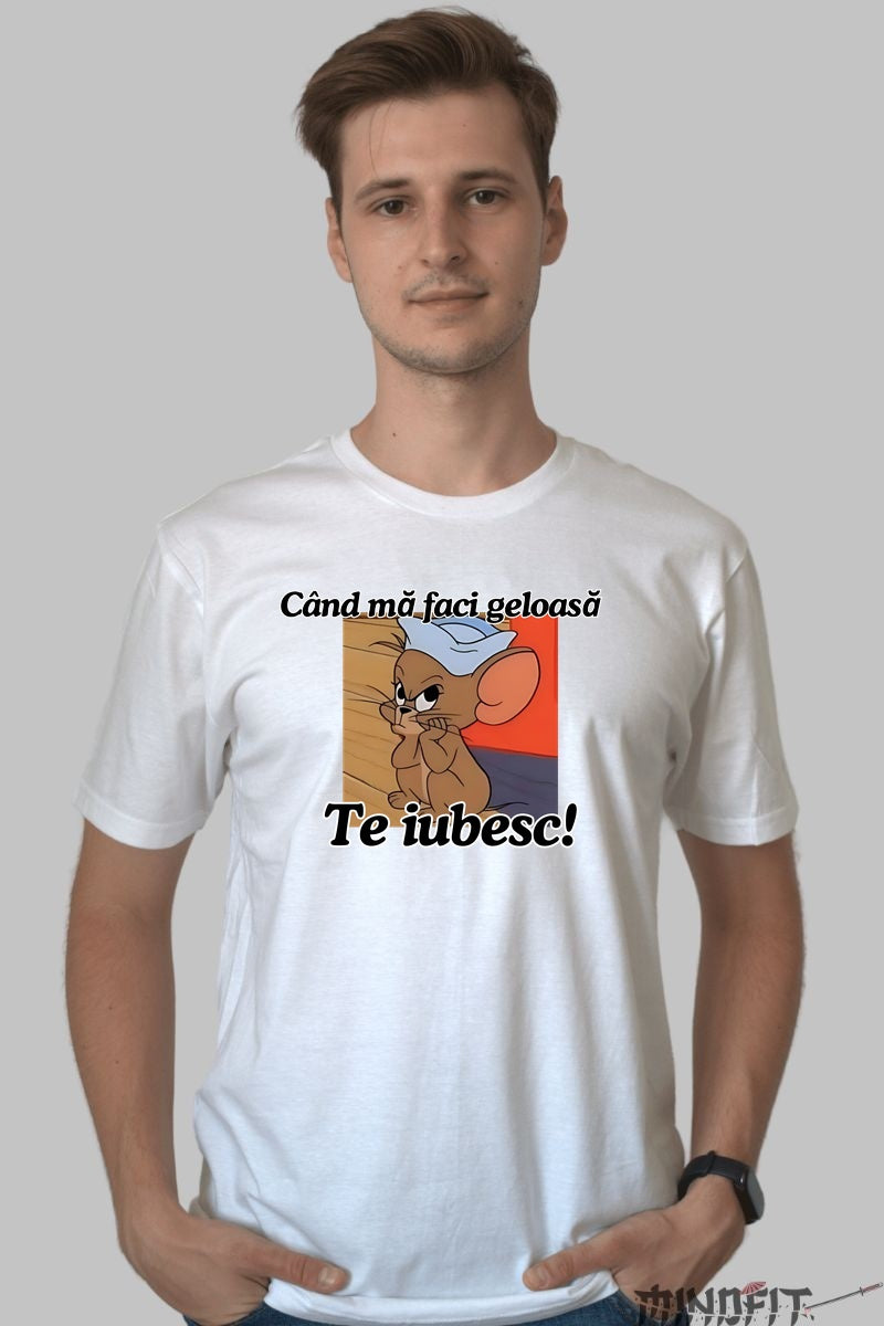 Tricou Tom Si Jerry Cand ma faci geloasa barbat alb