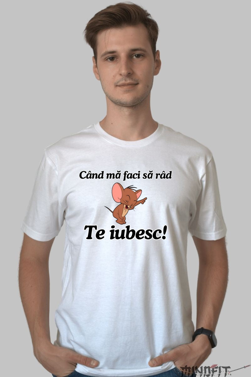 Tricou Tom Si Jerry Cand ma faci sa rad barbat alb