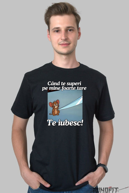Tricou Tom Si Jerry Cand te superi pe mine foarte tare barbat negru