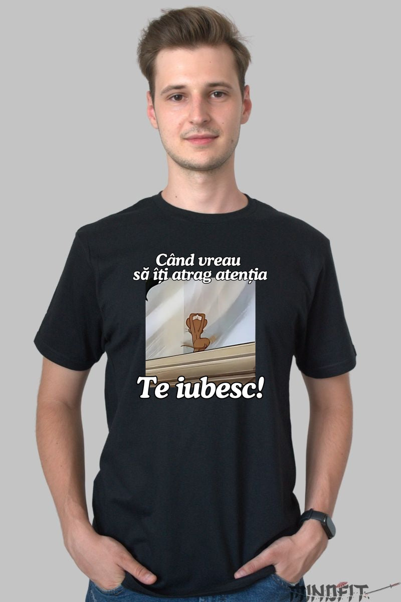 Tricou Tom Si Jerry Cand vreau sa iti atrag atentia barbat negru