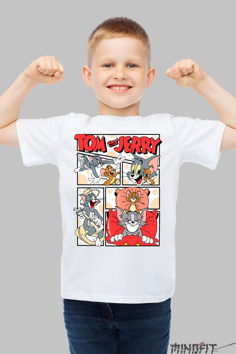 Tricou Tom si Jerry - Cartoon Network baiat alb