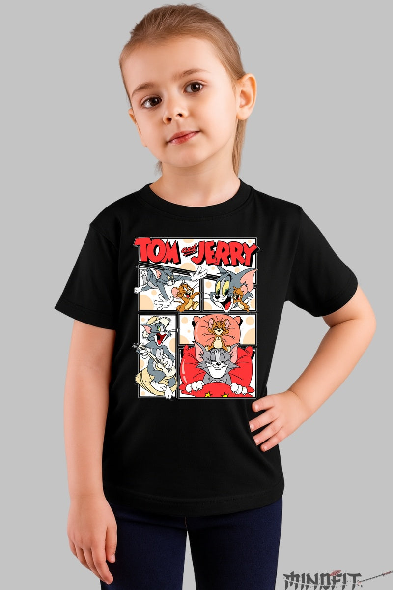 Tricou Tom si Jerry - Cartoon Network fata negru