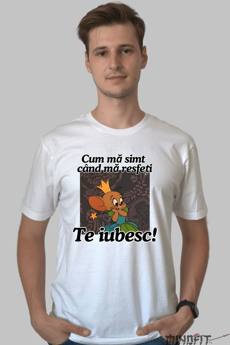 Tricou Tom Si Jerry Cum ma simt cand ma resfeti barbat alb
