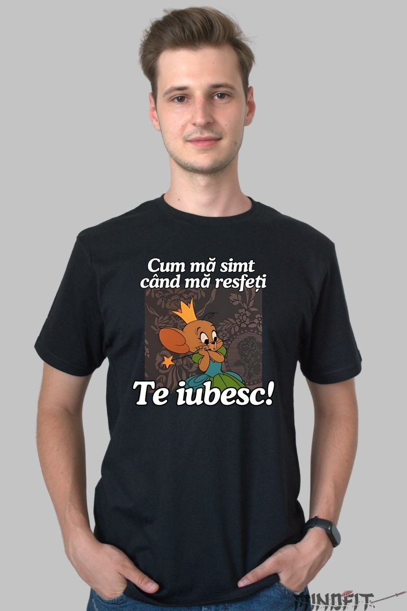 Tricou Tom Si Jerry Cum ma simt cand ma resfeti barbat negru