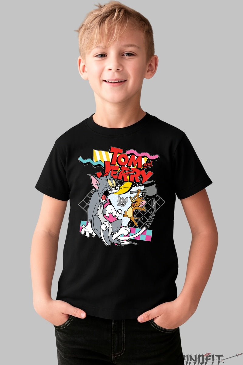 Tricou Tom si Jerry Retro - Cartoon Network baiat negru