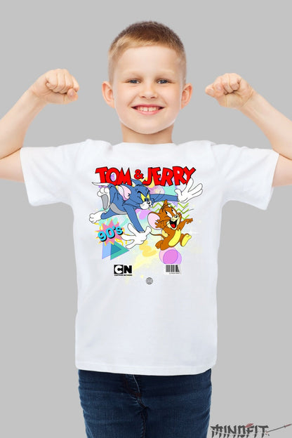 Tricou Tom si Jerry Retro - Cartoon Network baiat alb