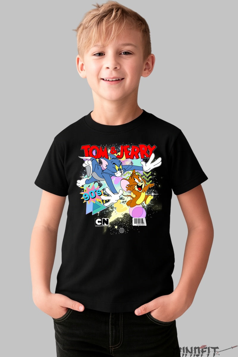 Tricou Tom si Jerry Retro - Cartoon Network baiat negru