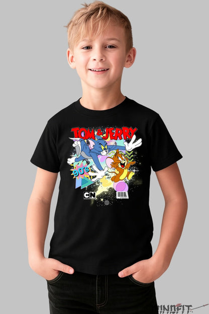 Tricou Tom si Jerry Retro - Cartoon Network baiat negru