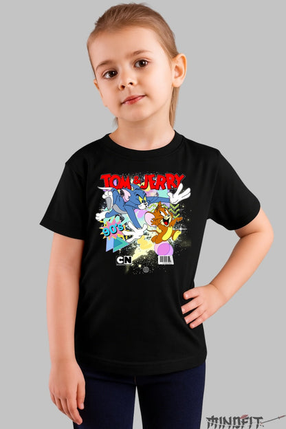 Tricou Tom si Jerry Retro - Cartoon Network fata negru