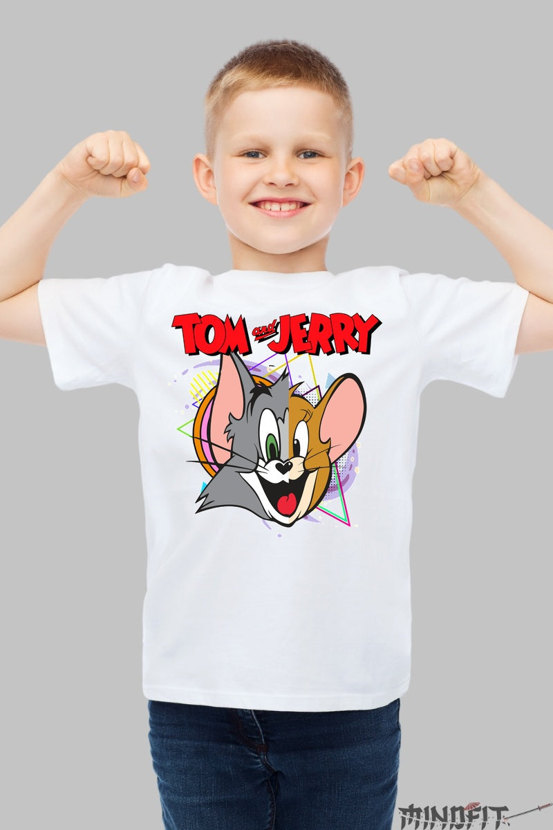 Tricou Tom si Jerry Zambitori - Cartoon Legends baiat alb