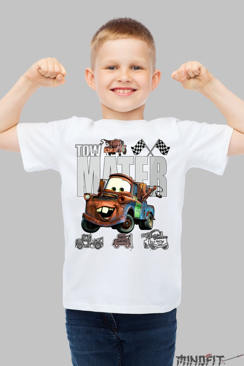 Tricou Tow Mater - Disney Cars baiat alb