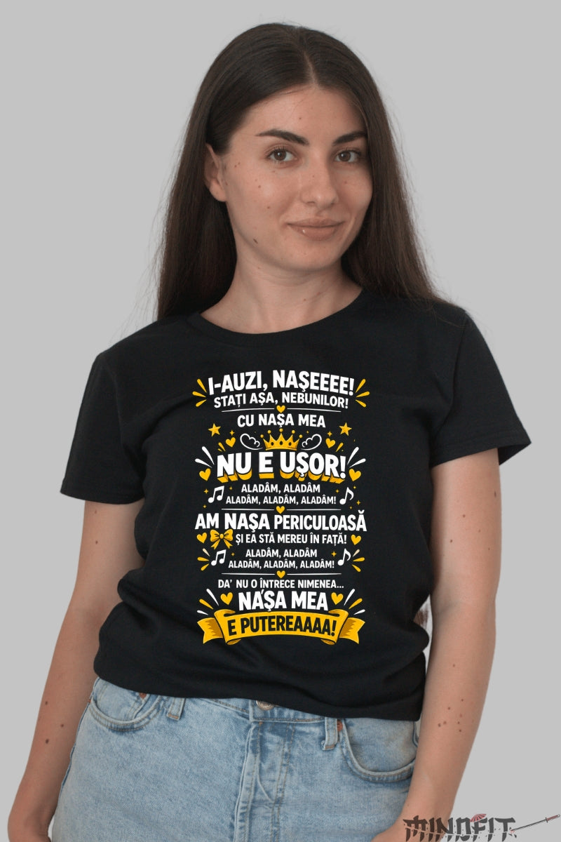 Tricou unisex Nasa Mea E Puterea dama negru