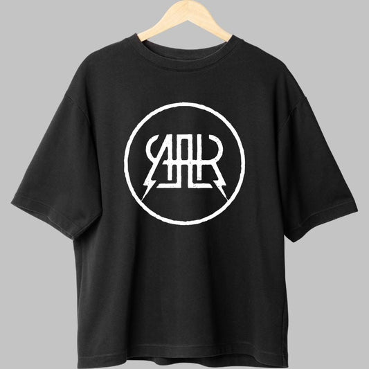 Tricou Urban Symbol - Emblema Electrica in Cerc Alb fata negru